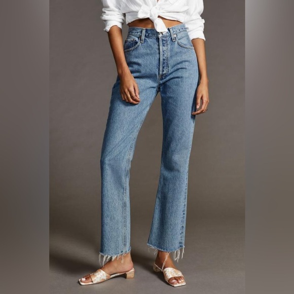 AGOLDE Mid-Rise Relaxed Bootcut Jeans In Static Sz 32 - Picture 1 of 8